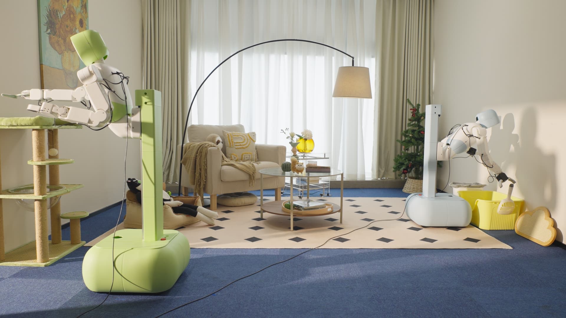Zeno robots coordinating in a shared home